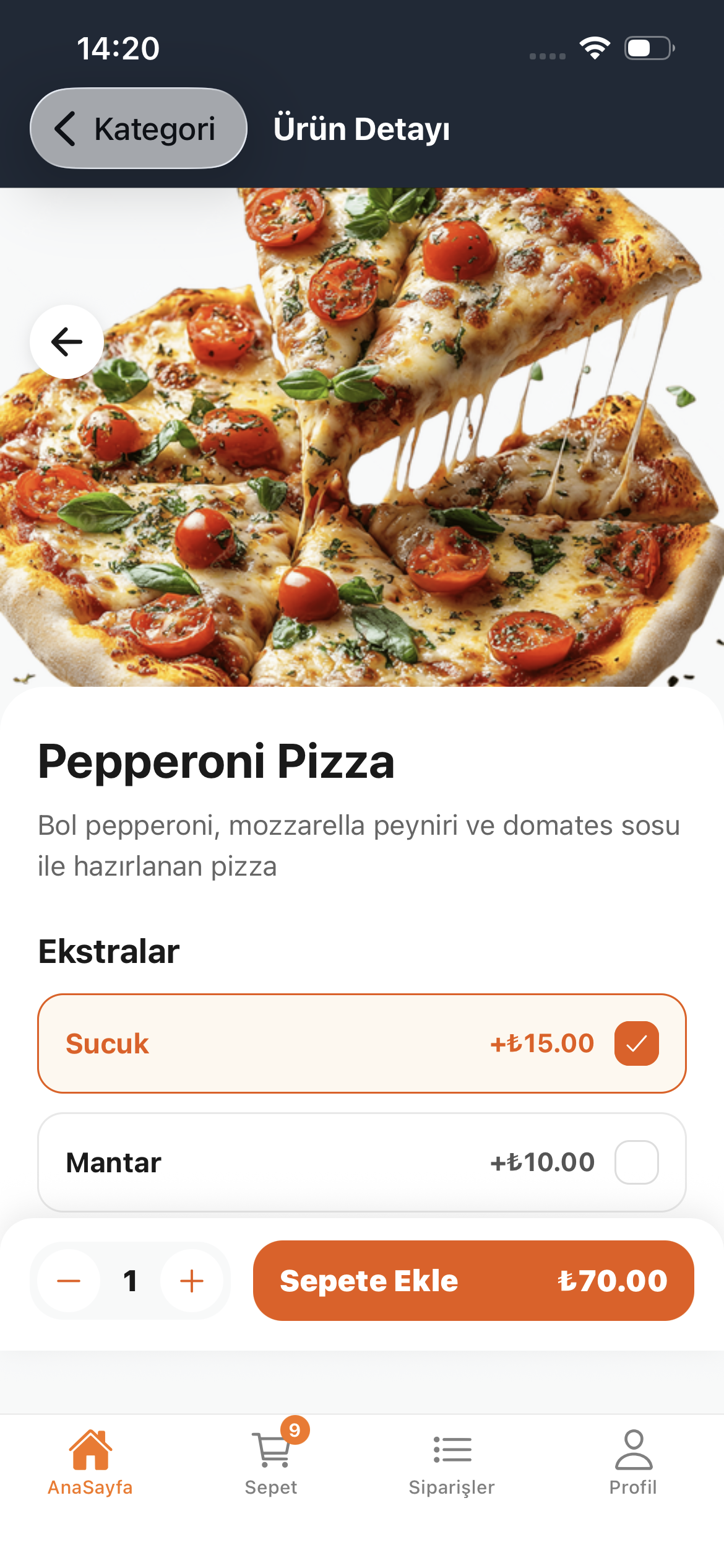 Mobile app screen 3